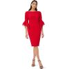 image:imageAdrianna Papell Knit Crepe Tiered Sleeve DressRed