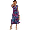 image:imageAdrianna Papell Printed Midi DressNavyPink Multi