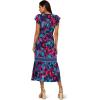 image:imageAdrianna Papell Printed Midi DressNavyPink Multi