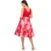 image:imageAdrianna Papell Printed Midi DressPinkRed Multi