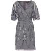 image:imageAdrianna Papell Womens Bead Mesh Wrap DressDusty Blue