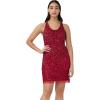 image:imageAdrianna Papell Womens Beaded Cowl Neck DressCranberry