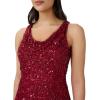 image:imageAdrianna Papell Womens Beaded Cowl Neck DressCranberry