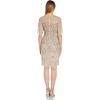 image:imageAdrianna Papell Womens Beaded Illusion Sheath DressBiscotti