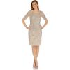 image:imageAdrianna Papell Womens Beaded Illusion Sheath DressBiscotti
