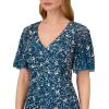 image:imageAdrianna Papell Womens Beaded VNeckline Short DressTeal Sapphire