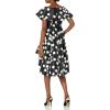 image:imageAdrianna Papell Womens Dot Mikado DressBlackIvory