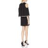 image:imageAdrianna Papell Womens Embroidered Cold Shoulder Knit Crop SheathBlack