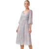 image:imageAdrianna Papell Womens Glitter Mesh Midi DressDusty Blue