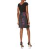 image:imageAdrianna Papell Womens Knit Crepe and Jacquard DressBlack Multi