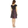 image:imageAdrianna Papell Womens Knit Crepe and Jacquard DressBlack Multi