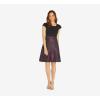 image:imageAdrianna Papell Womens Knit Crepe and Jacquard DressBlack Multi