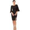 image:imageAdrianna Papell Womens Metallic Knit Feather DressBlack