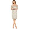 image:imageAdrianna Papell Womens Sequin Embroidery Sheath DressAlabaster