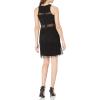 image:imageAidan by Aidan Mattox Womens Crepe Fringe Cocktail Dress with Illusion Cutout DetailBlack