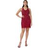 image:imageAdrianna Papell Womens Beaded Cowl Neck DressCranberry