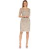 image:imageAdrianna Papell Womens Beaded Illusion Sheath DressBiscotti