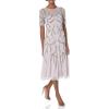 image:imageAdrianna Papell Womens Beaded Midi Covered DressLight Heather