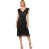 image:imageAdrianna Papell Womens Beaded Midi DressBlackGunmetal
