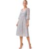 image:imageAdrianna Papell Womens Glitter Mesh Midi DressDusty Blue