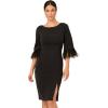 image:imageAdrianna Papell Womens Metallic Knit Feather DressBlack