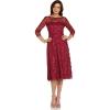 image:imageAdrianna Papell Womens Sequin Embroidery Flared MidiRed