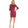 image:imageAdrianna Papell Womens Sequin Embroidery Sheath DressRed
