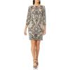 image:imageAidan Mattox Womens 34 Sleeve CocktailBlackIvory