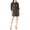image:imageAidan Mattox Womens High Neck Beaded Lace Cocktail DressBlack