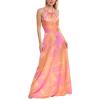 image:imageAidan by Adrianna Papell Halter Printed Maxi Dress Pink Multi 12Pink
