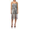 image:imageAidan by Aidan Mattox Womens Sleeveless Beaded Dress with Fringe GunmetalBlack 6