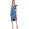 image:imageWomens Stretch Jacquard Midi DressBlue Multi