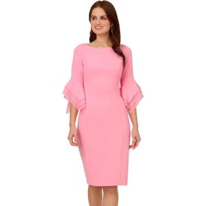 image:imageAdrianna Papell Knit Crepe Tiered Sleeve DressCherry Blossom