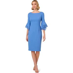 image:imageAdrianna Papell Knit Crepe Tiered Sleeve DressCool Water