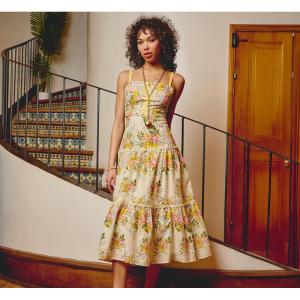 image:imageAdrianna Papell Printed Midi DressPale Yellow