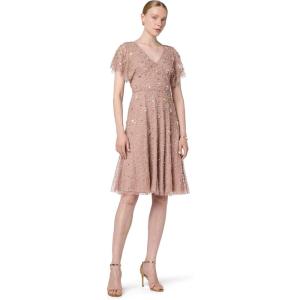 image:imageAdrianna Papell Womens Beaded Flutter DressRose Gold