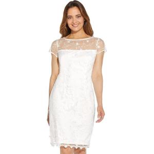 image:imageAdrianna Papell Womens Embroidered Sheath DressIvory