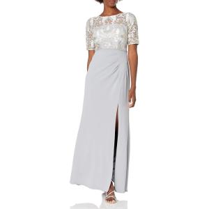 image:imageAdrianna Papell Womens Mikado Short DressSilver Multi