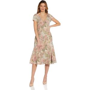 image:imageAdrianna Papell Womens Trumpet Skirt Matelasse MidiRose Multi