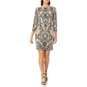 image:imageAidan by Aidan Mattox Womens 34 Sleeve CocktailBlackIvory