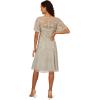 image:imageAdrianna Papell Womens Beaded Midi Dress  Sequin Cocktail Dress with Flutter Sleeves amp Raised Floral Embellishments