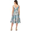 image:imageAdrianna Papell Womens Floral Jacquard Midi Dress Blue Multi 4
