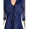 image:imageAdrianna Papell Womens Organza and Crepe Jacket DressNavy Sateen