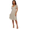 image:imageAdrianna Papell Womens Beaded Midi Dress  Sequin Cocktail Dress with Flutter Sleeves amp Raised Floral Embellishments