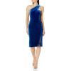 image:imageAdrianna Papell Womens One Shoulder Velvet DressDeep Ocean