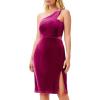 image:imageAdrianna Papell Womens One Shoulder Velvet DressPurple
