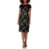image:imageAdrianna Papell Womens Short Sleeve Flocked Velvet Lace Dress Black Nude 12