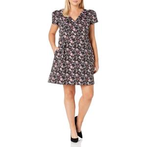 image:imageAdrianna Papell Ditsy Floral Jacquard ALine DressBlackRed Multi
