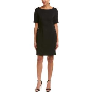 image:imageAdrianna Papell Micro Ottoman Lace Up Sheath DressBlack