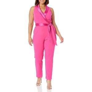 image:imageAdrianna Papell womens Knit Crepe Tuxedo JumpsuitCabaret Pink